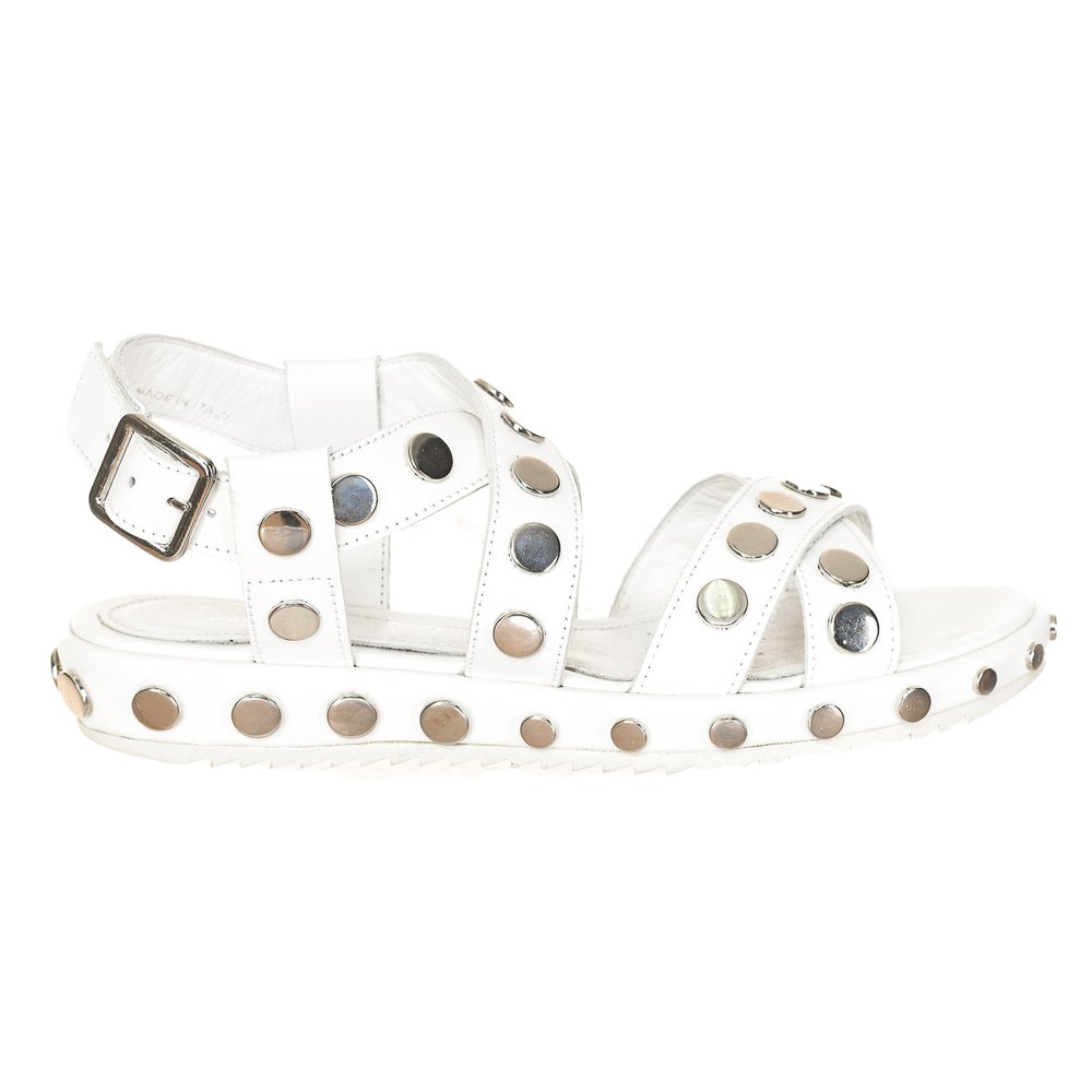 Geox Flache Damensandalen Aus Leder EU 36 White günstig online kaufen