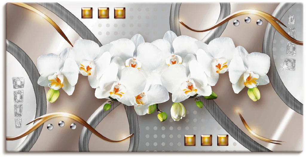 Artland Wandbild »Orchideen mit Elementen«, Blumen, (1 St.), als Leinwandbi günstig online kaufen