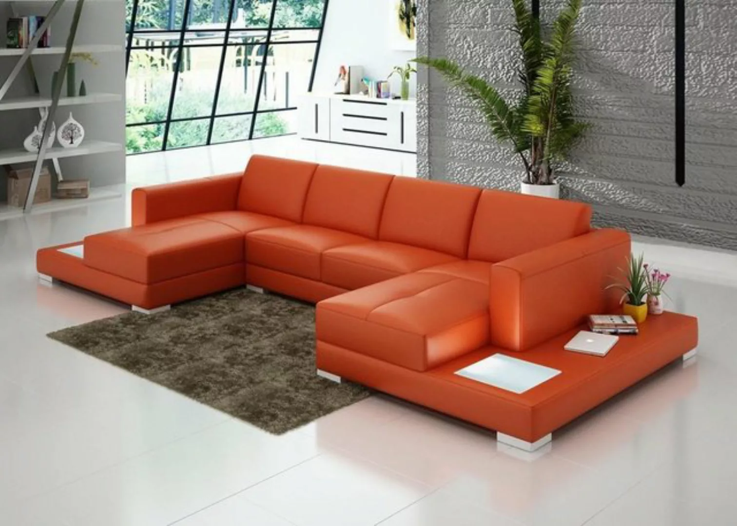 JVmoebel Ecksofa, U Form Sofa Couch Polster Wohnlandschaft Design Ecksofa L günstig online kaufen