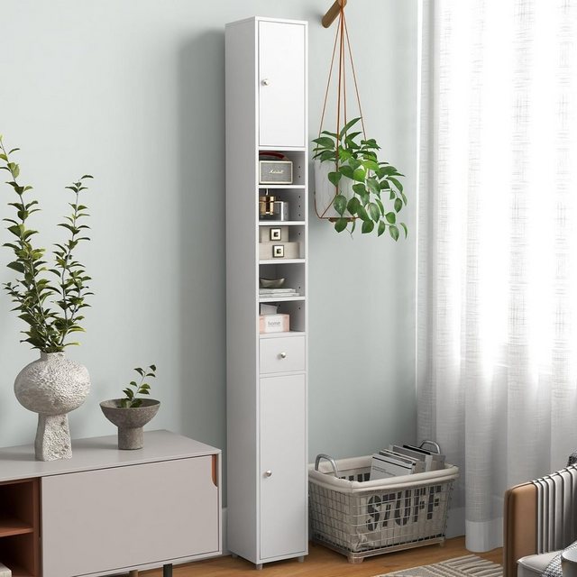 KOMFOTTEU Hochschrank Badezimmerschrank mit Schublade, 20 x 20 x 180cm günstig online kaufen