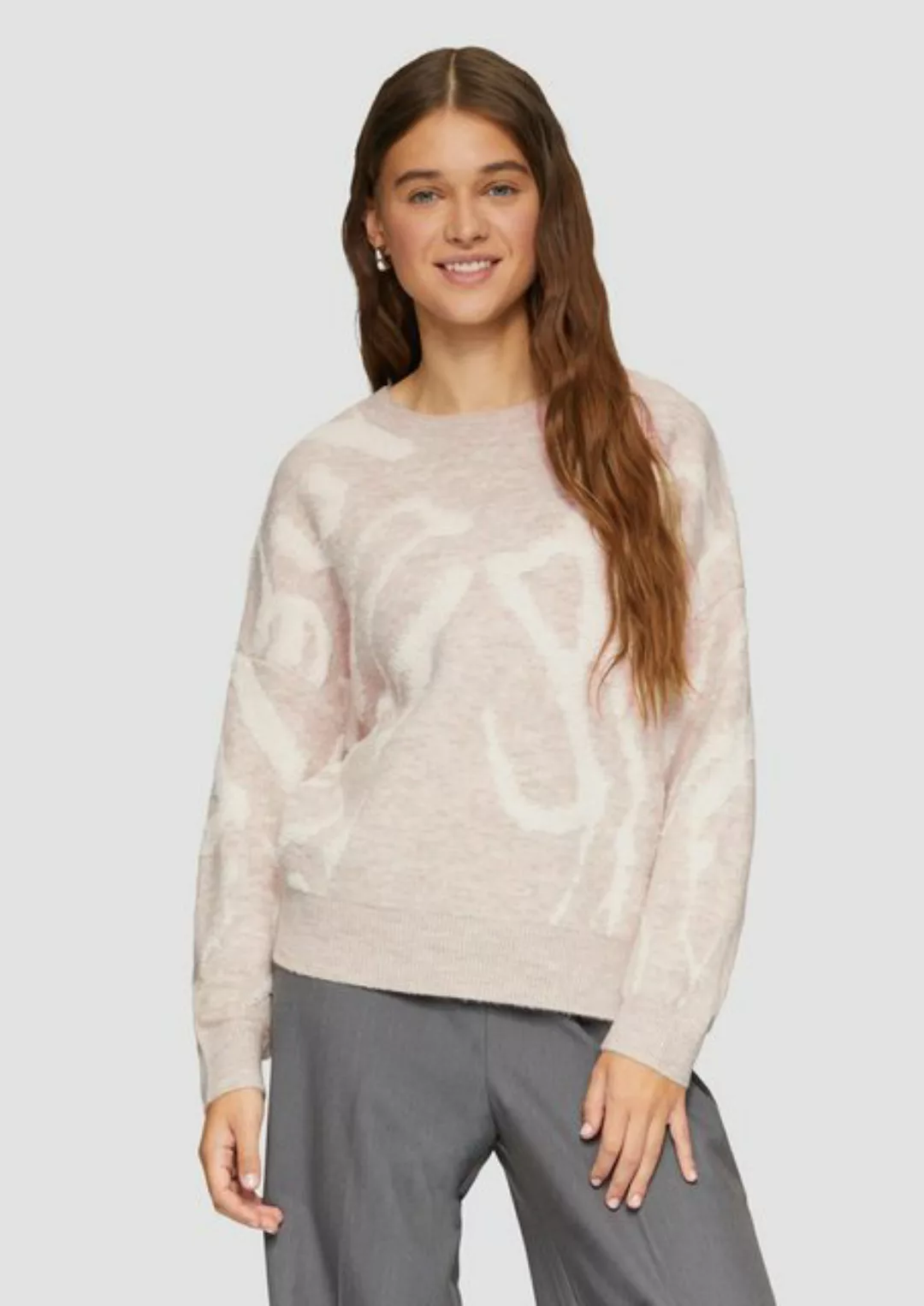 QS Strickpullover Jacquard-Pullover in Oversized günstig online kaufen