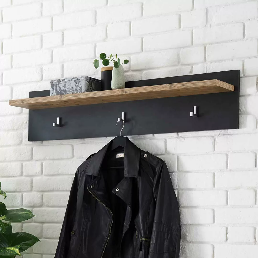 Hängegarderobe in Schwarz und Kastanienfarben Loft Design günstig online kaufen