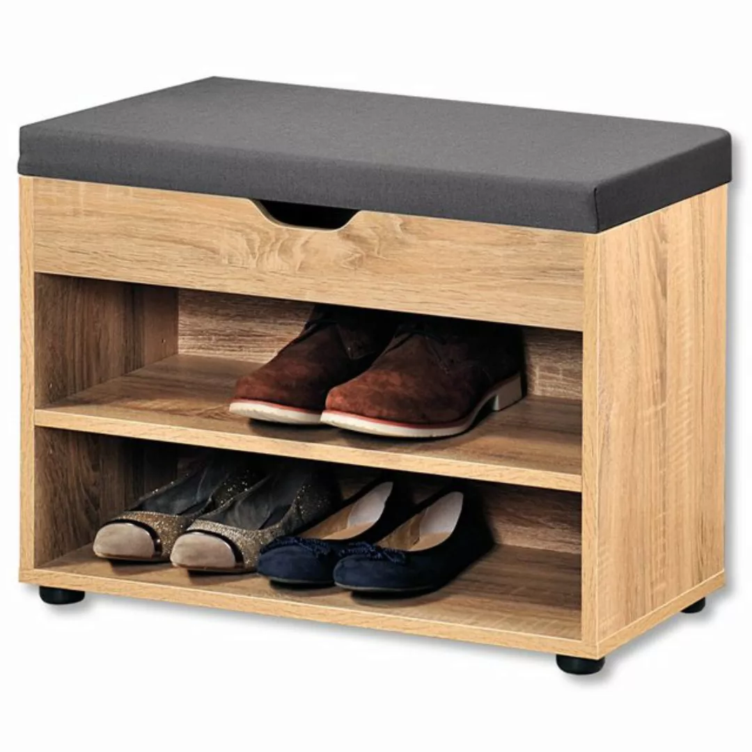 Kesper Schuhschrank mit Sitzkissen Eiche Spanplatte B/H/L: ca. 30x45x60 cm günstig online kaufen