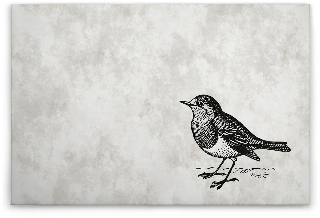 A.S. Création Leinwandbild "sketchpad 5", Vögel, (1 St.), Schwarz-Weiß Zeic günstig online kaufen