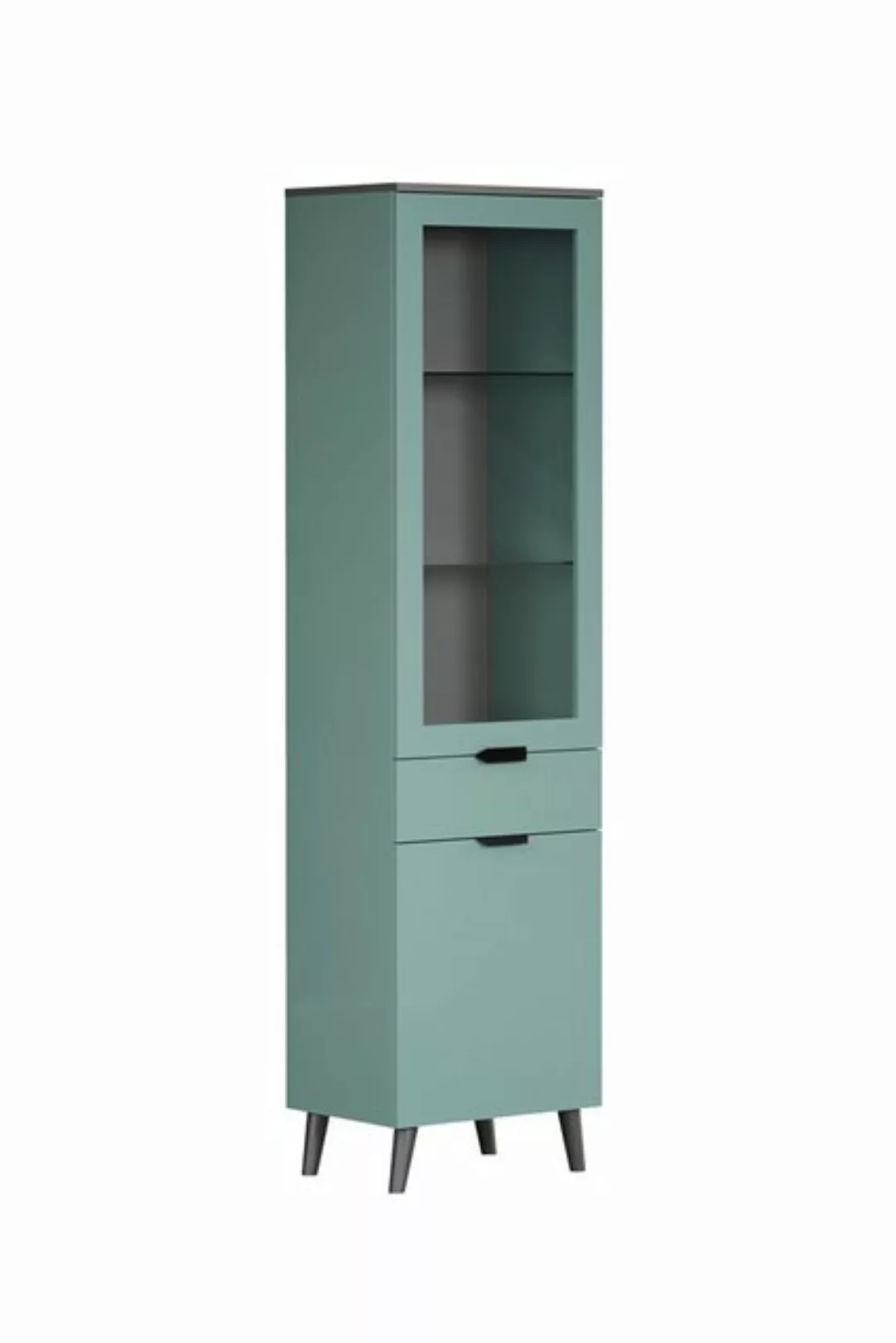 trendteam Stauraumvitrine Melton (Vitrine in Dusk Blue, 49 x 195 cm) trendi günstig online kaufen