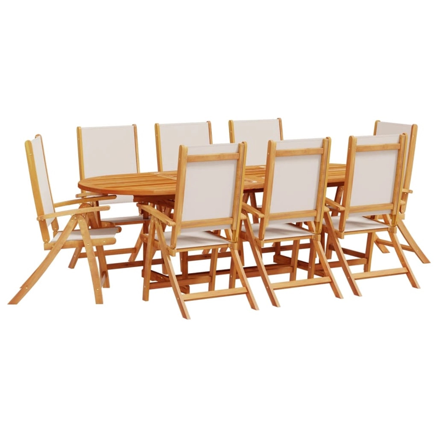 vidaXL 9-Tlg Garten-Essgruppe Massivholz Akazie und Textilene 3279291 günstig online kaufen