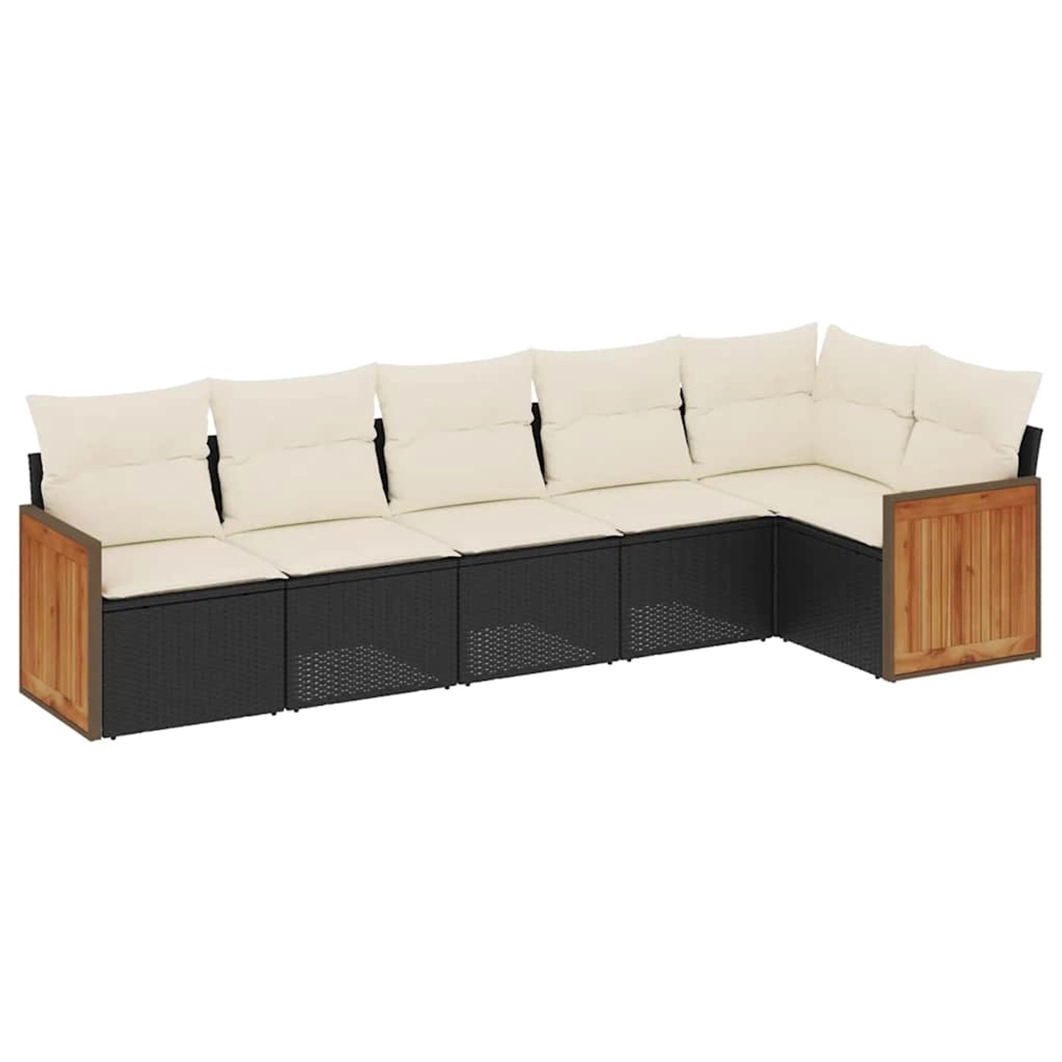 vidaXL 6-Tlg Garten-Sofagarnitur mit Kissen Schwarz Poly Rattan 3260068 günstig online kaufen