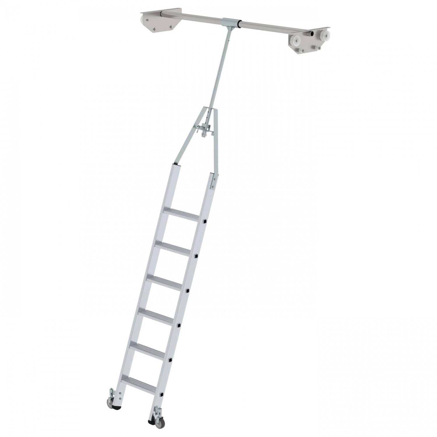 MUNK Aluminium-Regalleiter für Doppelregal Drehbar 6 Stufen günstig online kaufen