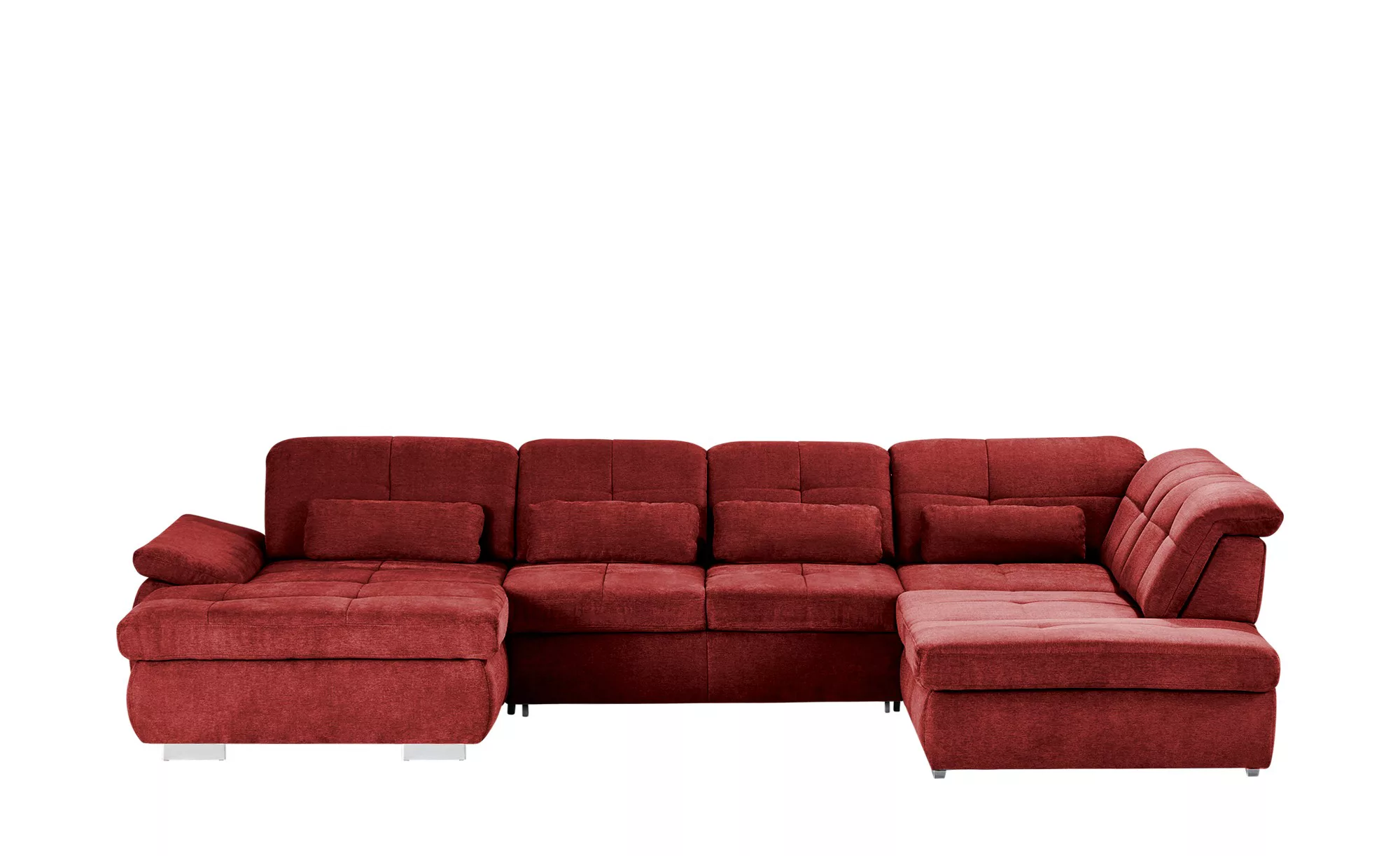 Wohnlandschaft mit Funktion - rot - 374 cm - 260 cm - Polstermöbel > Sofas günstig online kaufen