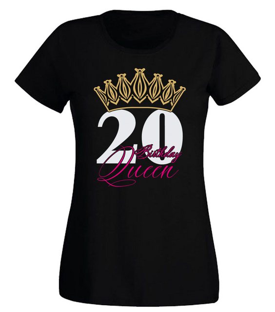 G-graphics T-Shirt 20 – Birthday Queen Slim-fit Damen T-Shirt mit Motiv zum günstig online kaufen