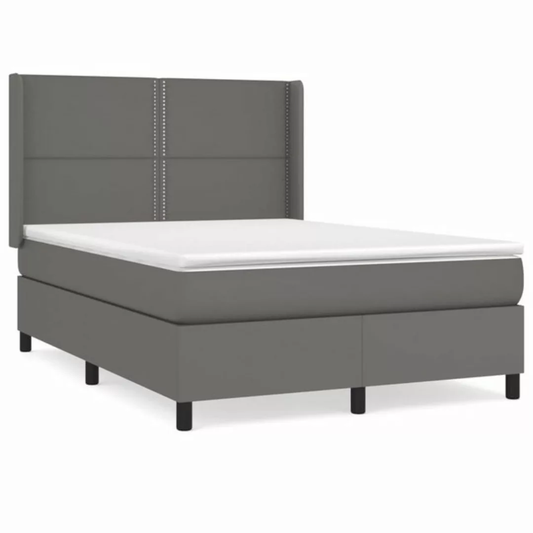 vidaXL Boxspringbett Bett Boxspringbett Kunstleder komplett mit Matratze & günstig online kaufen