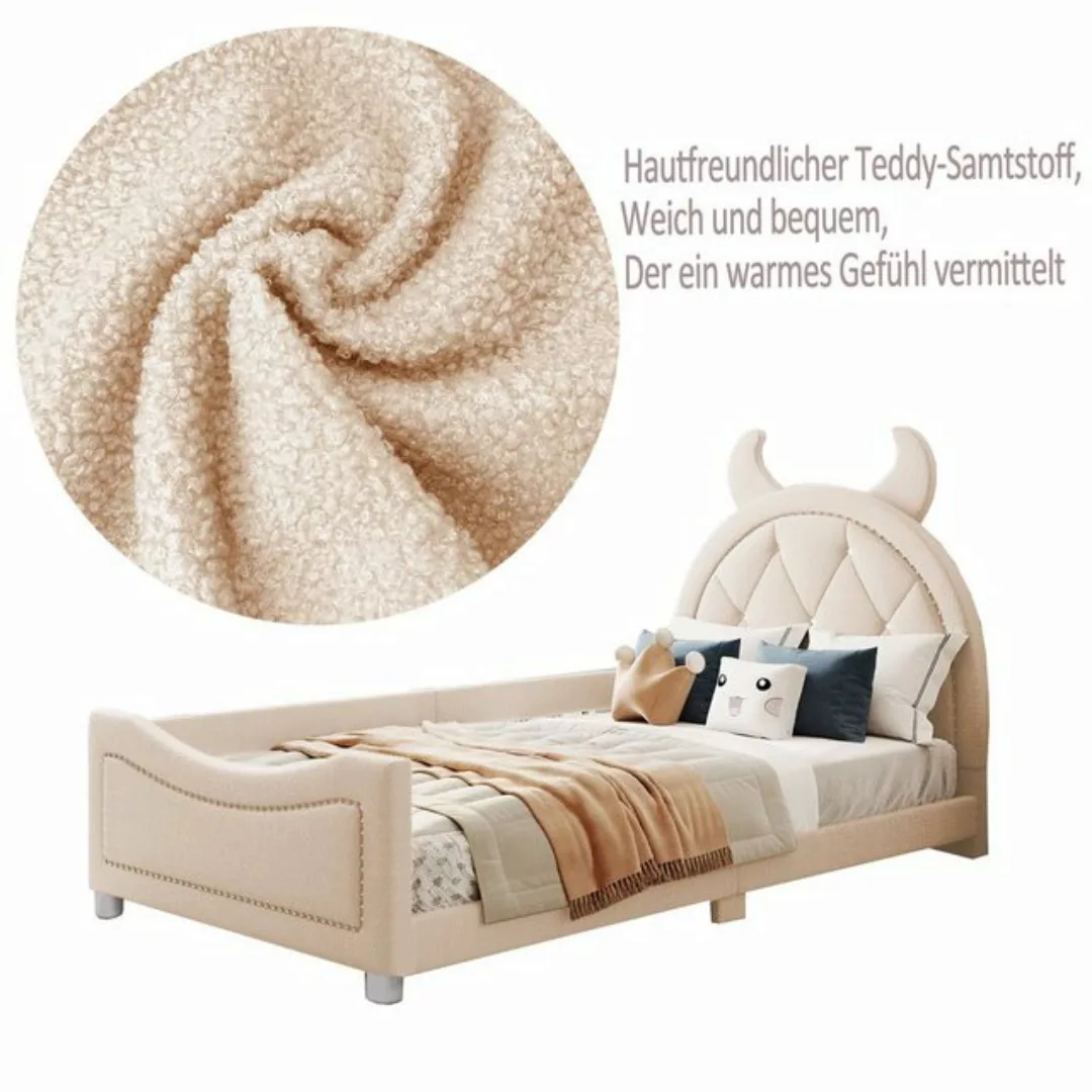 WISHDOR Kinderbett Einzelbett Schlafsofa Bett Polsterbett 90*200cm, mit Rüc günstig online kaufen