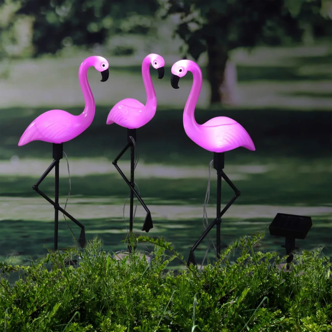 Hi Solar Led Gartenleuchten Flamingo 3-tlg. günstig online kaufen