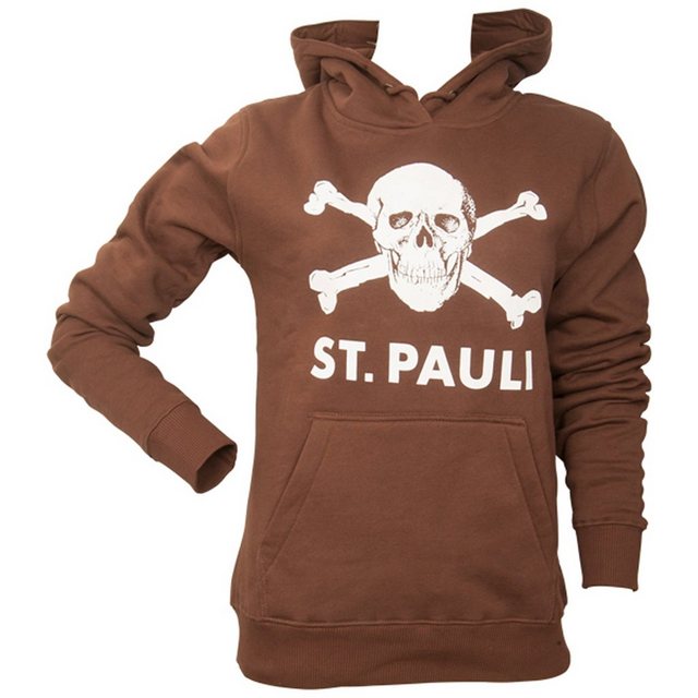 FC St. Pauli Kapuzenpullover Hoodie Totenkopf Groß (Braun) Tailliert günstig online kaufen