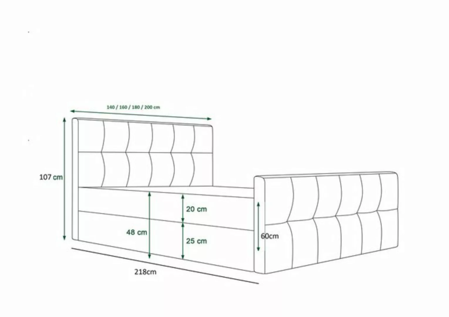 99rooms Boxspringbett Eduardo (Schlafzimmerbett, Bett), 140/160/180/200 x 2 günstig online kaufen