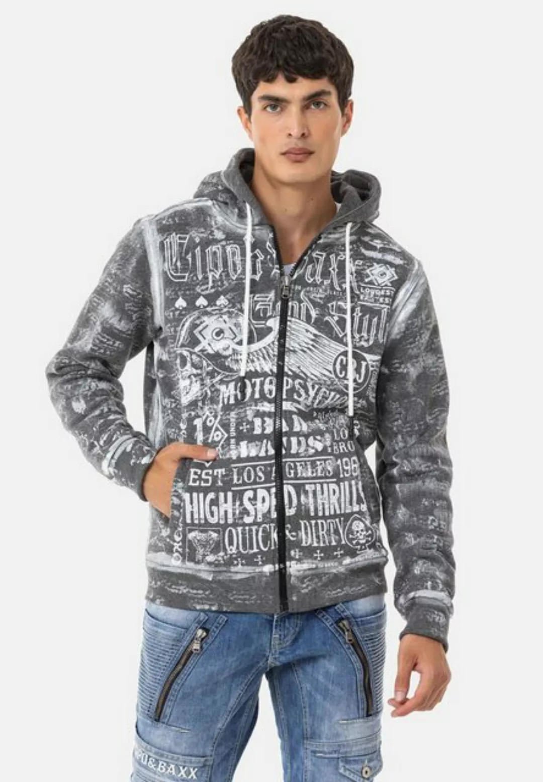 Cipo & Baxx Sweatjacke, mit auffälligem Print günstig online kaufen