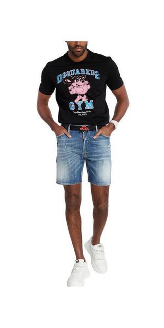 Dsquared2 Print-Shirt Dsquared2 Milano Muscle Mascot T-Shirt Schwarz Herren günstig online kaufen