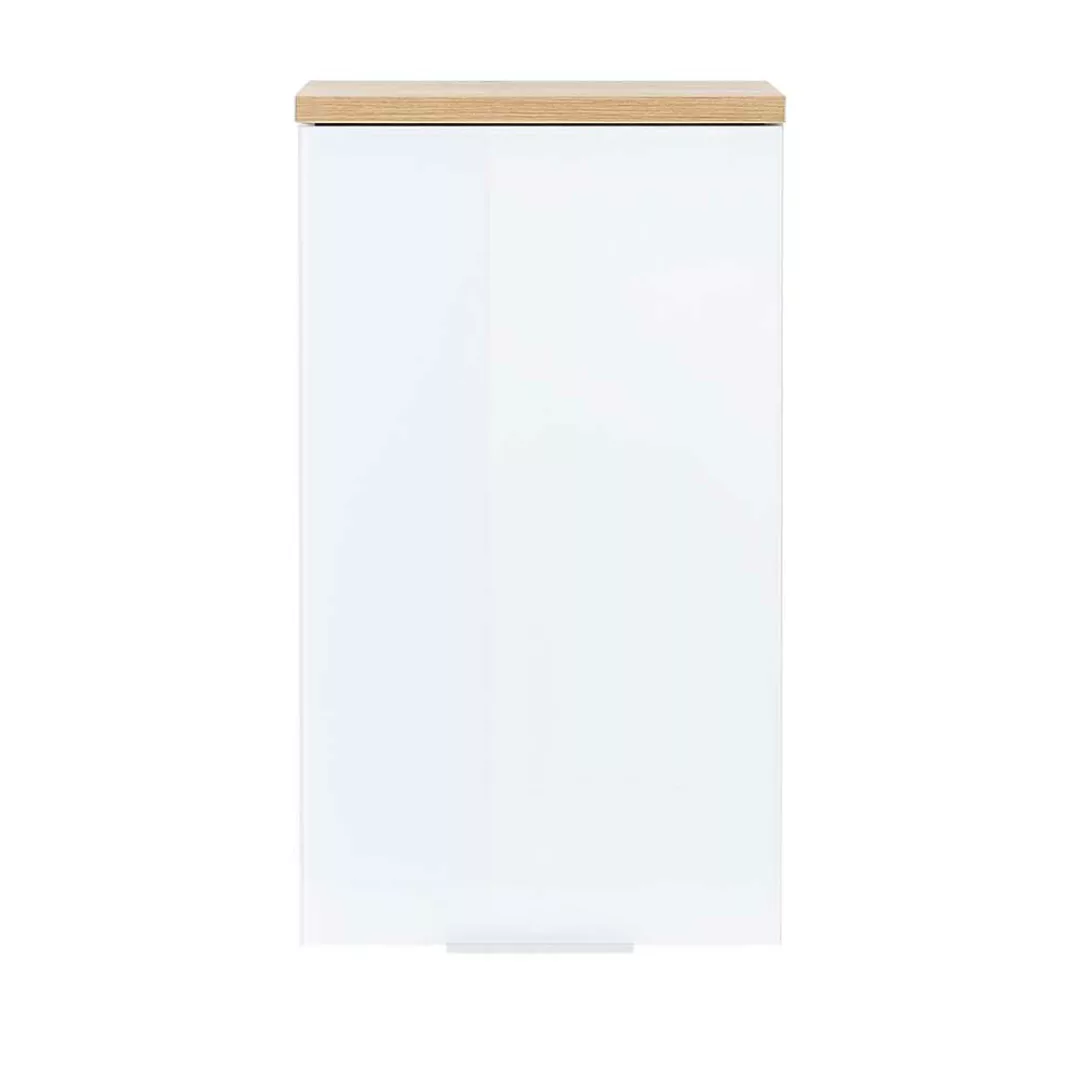Badezimmer Hängeschrank in Weiß Glas beschichtet modern günstig online kaufen