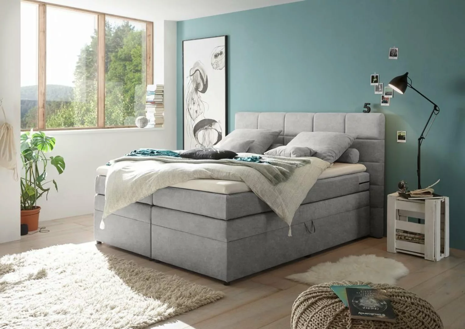 ED EXCITING DESIGN Boxspringliege (160 x 200 cm, Tacoma 1 "Uran" schlamm 16 günstig online kaufen