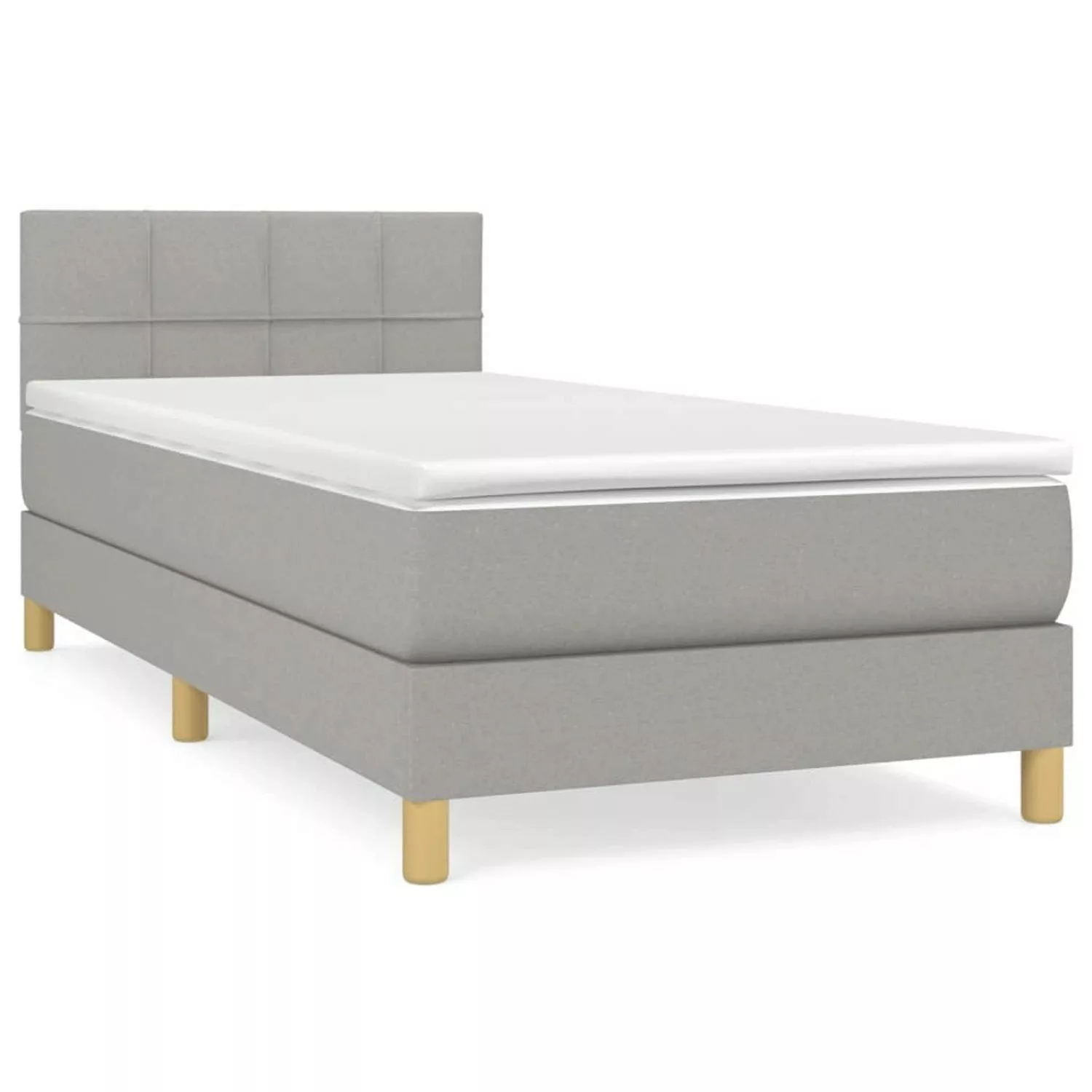 vidaXL Boxspringbett mit Matratze Hellgrau 90x200 cm Stoff1387505 günstig online kaufen