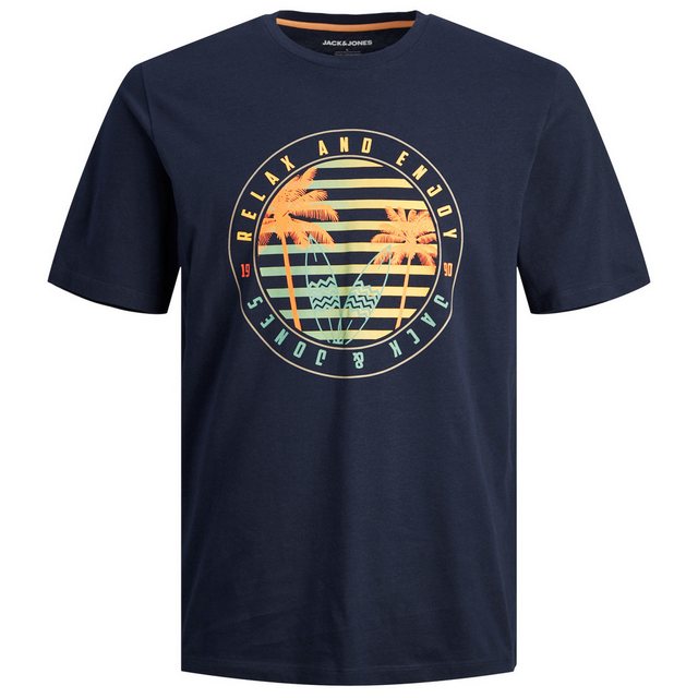 Jack & Jones Rundhalsshirt Jack&Jones T-Shirt XXL JJSUMMER VIBE navy Palmen günstig online kaufen