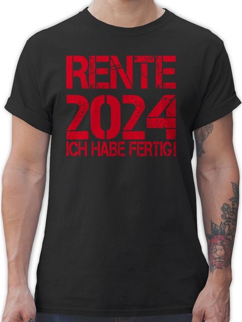 Shirtracer T-Shirt Rente 2024 Ich habe fertig I Rente Geschenk Ruhestand Re günstig online kaufen