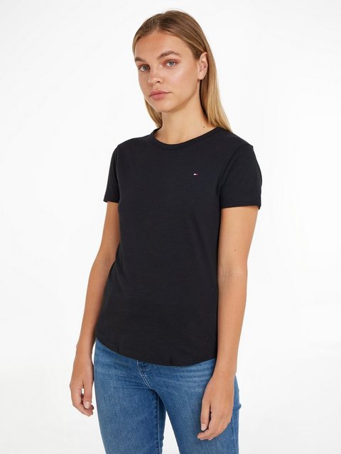 Tommy Hilfiger Rundhalsshirt 1985 SLIM SLUB C-NK SS mit Logostickerei günstig online kaufen