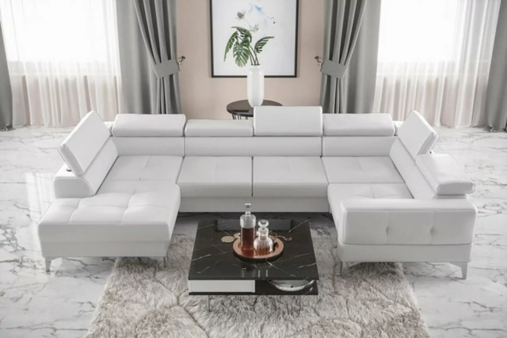 JVmoebel Ecksofa Modern Luxus Automatik Ecksofa Stoff U-Form Couch Textil, günstig online kaufen