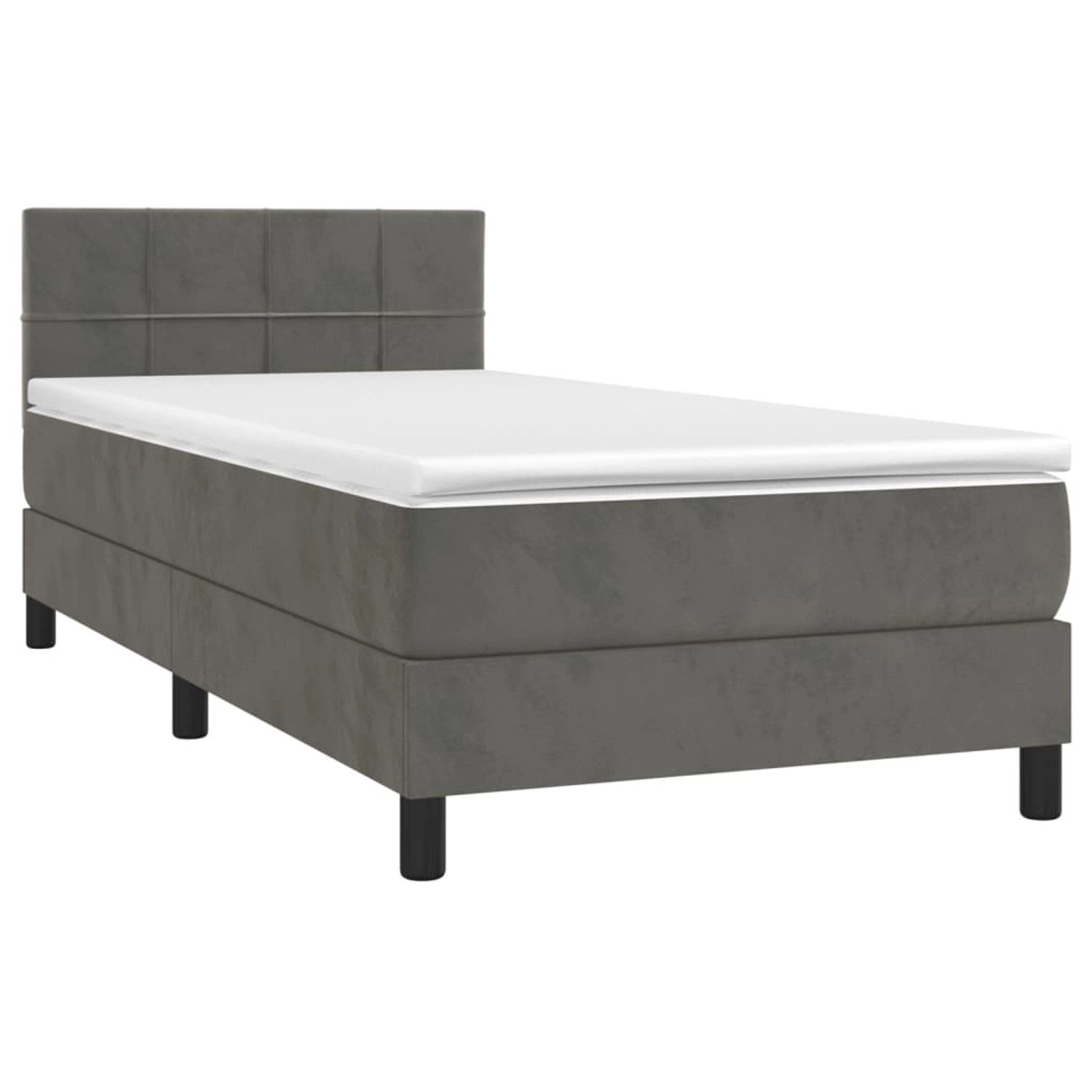 vidaXL Boxspringbett mit Matratze Dunkelgrau 90x190 cm Samt1537729 günstig online kaufen