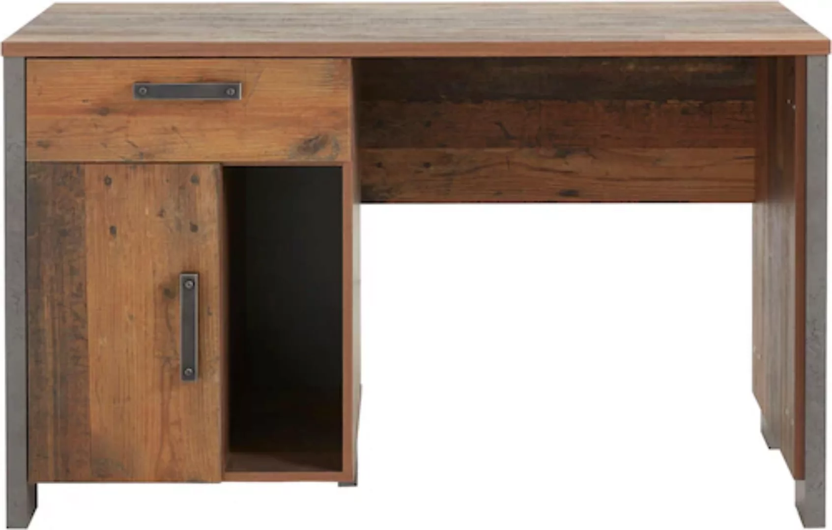 Schreibtisch CLIF von Forte Old-Wood Vintage / Beton günstig online kaufen
