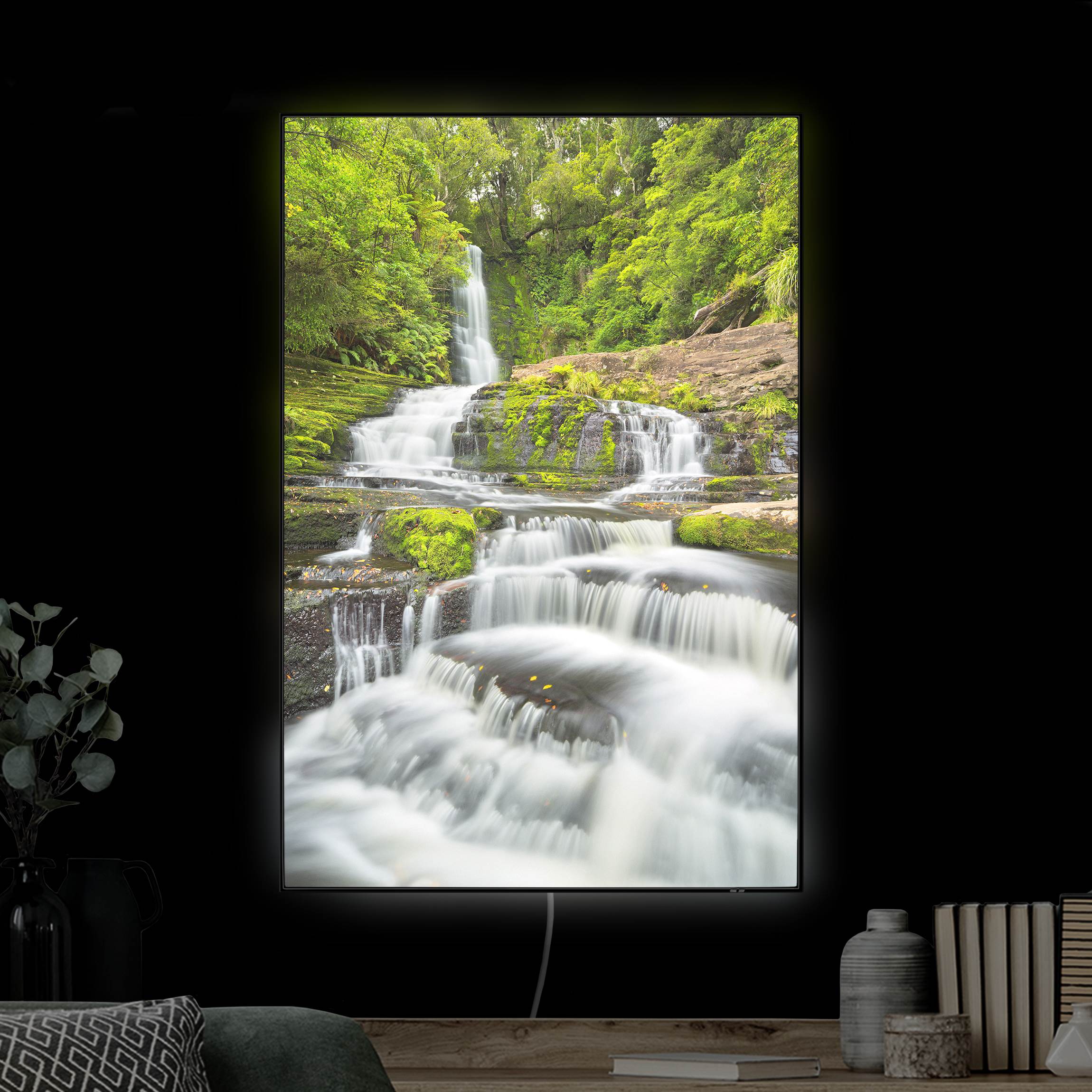 LED-Wechselbild Upper McLean Falls in Neuseeland günstig online kaufen