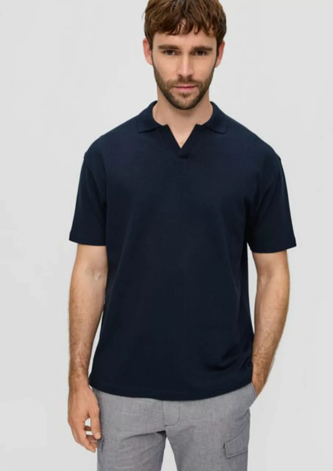 s.Oliver Kurzarmshirt T-Shirt mit Ajour-Muster günstig online kaufen