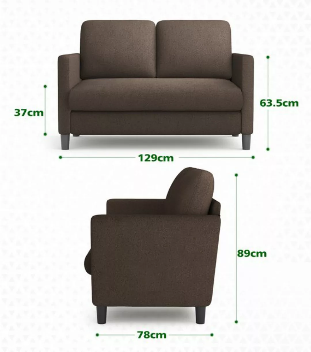 Vesgantti Sofa 3/2 Sitzer Sofa Gästesofa Modern Couch 3er/2er Sitzsofa mit günstig online kaufen