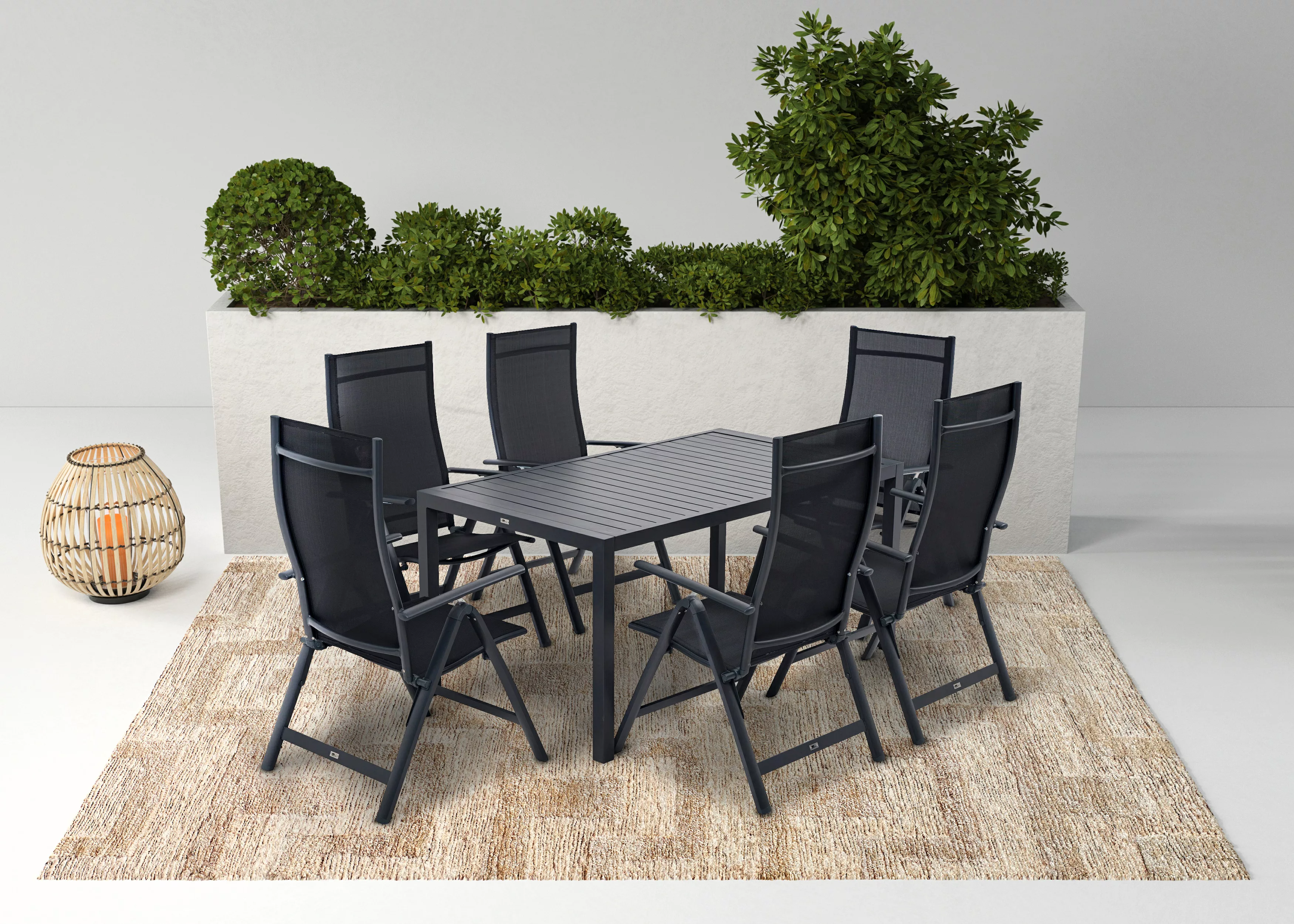 KONIFERA Garten-Essgruppe "Messina", (Set, 7 tlg., 6x Sessel, 1x Tisch 160x günstig online kaufen