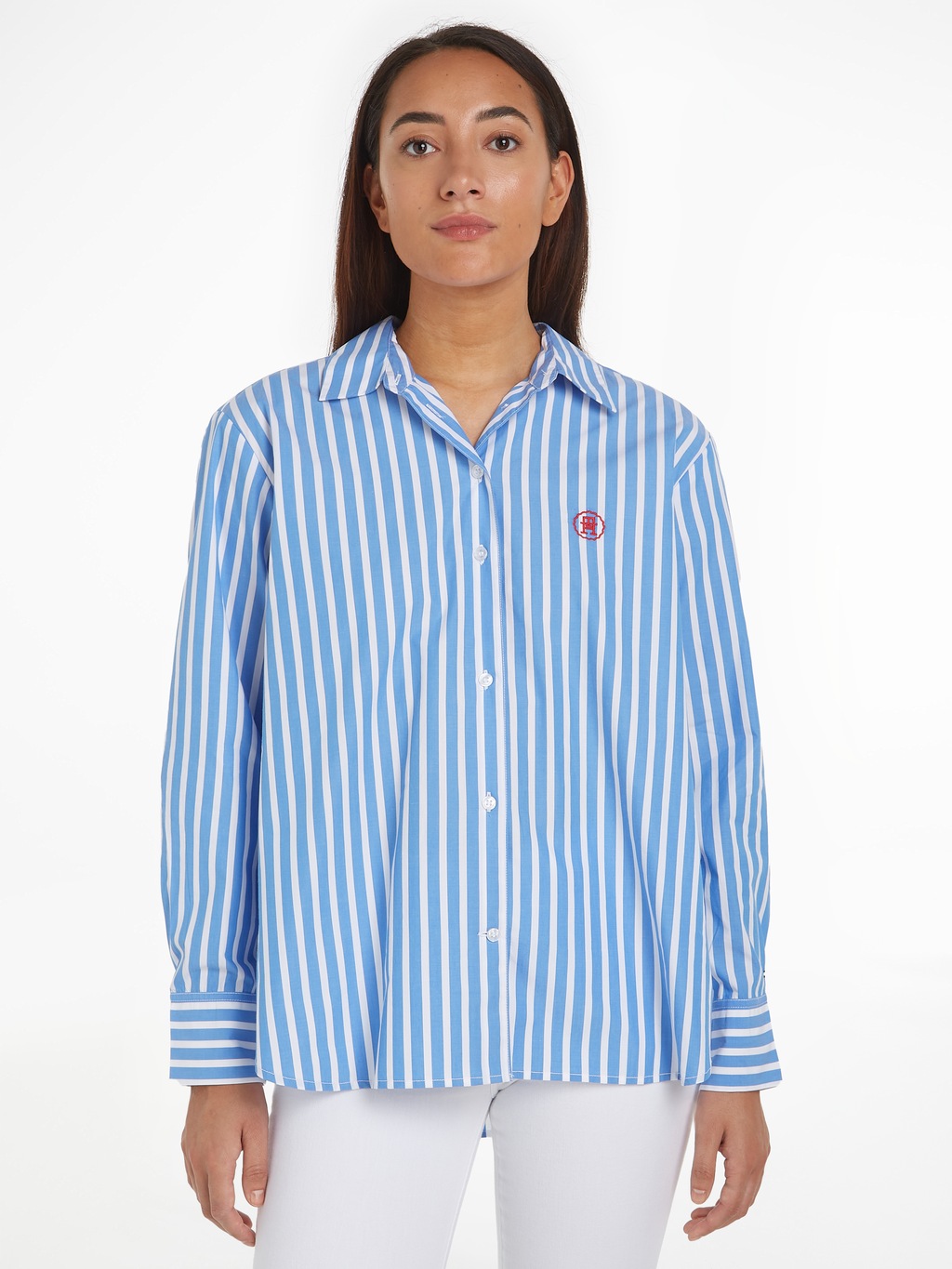 Tommy Hilfiger Hemdbluse SMD STRIPE EASY FIT LS SHIRT mit Längsstreifen günstig online kaufen