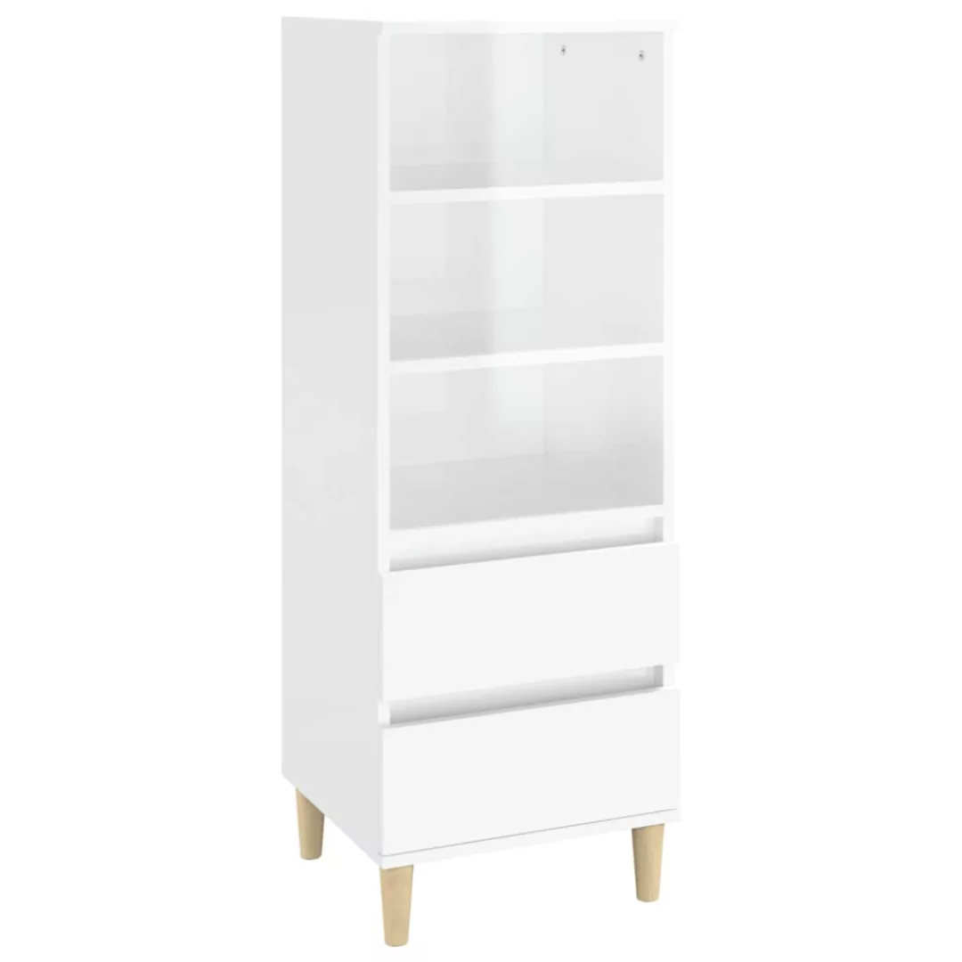 Vidaxl Highboard Hochglanz-weiß 40x36x110 Cm Holzwerkstoff günstig online kaufen