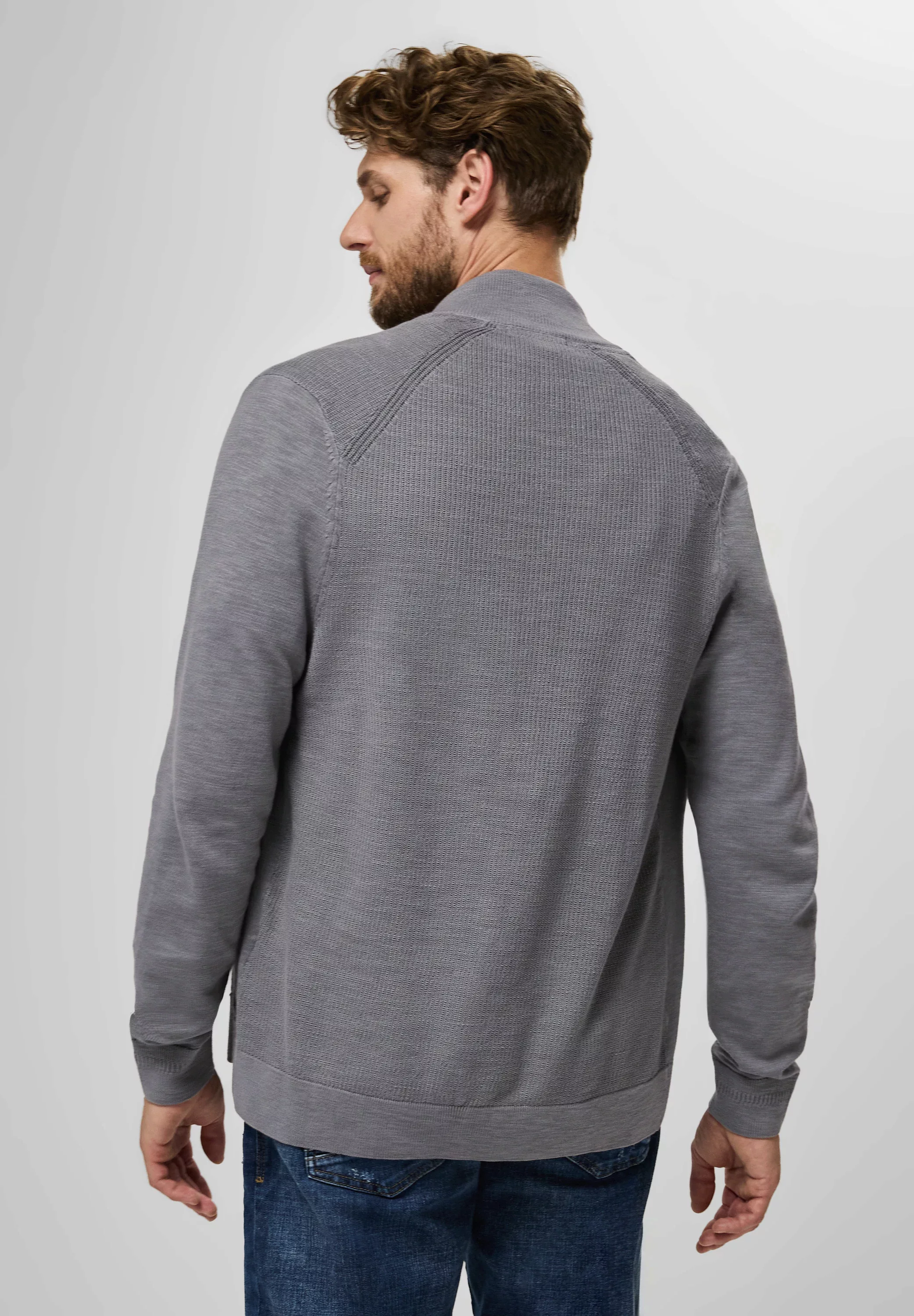 STREET ONE MEN Strickjacke, aus reiner Baumwolle günstig online kaufen