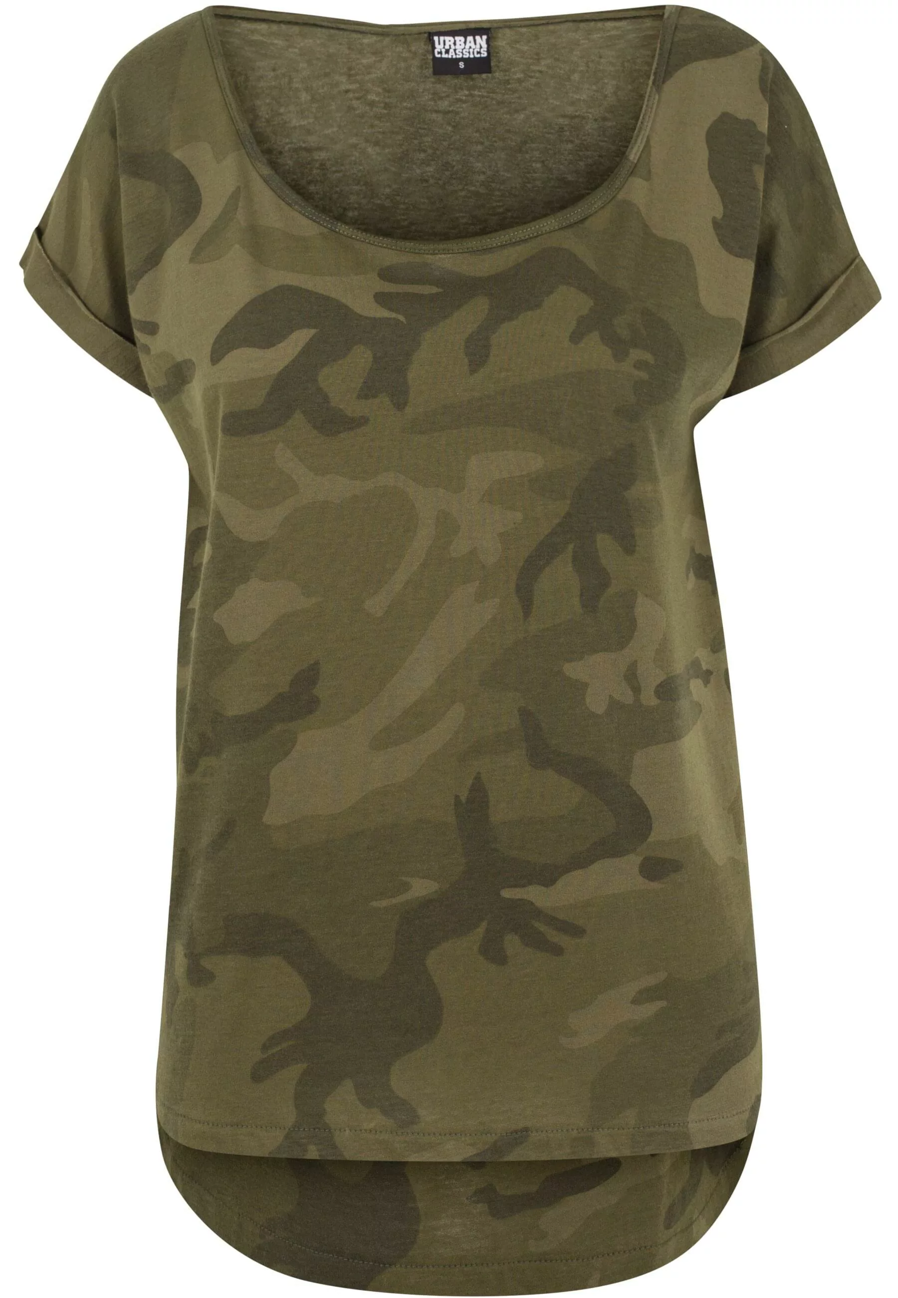 URBAN CLASSICS T-Shirt "Urban Classics Damen Ladies Camo Back Shaped Tee", günstig online kaufen