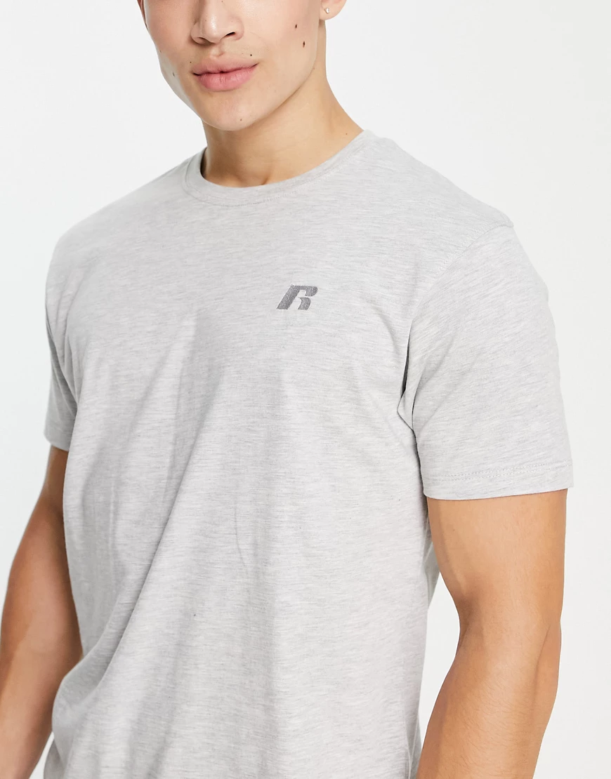 Russell Athletic – Graues T-Shirt mit Logo günstig online kaufen