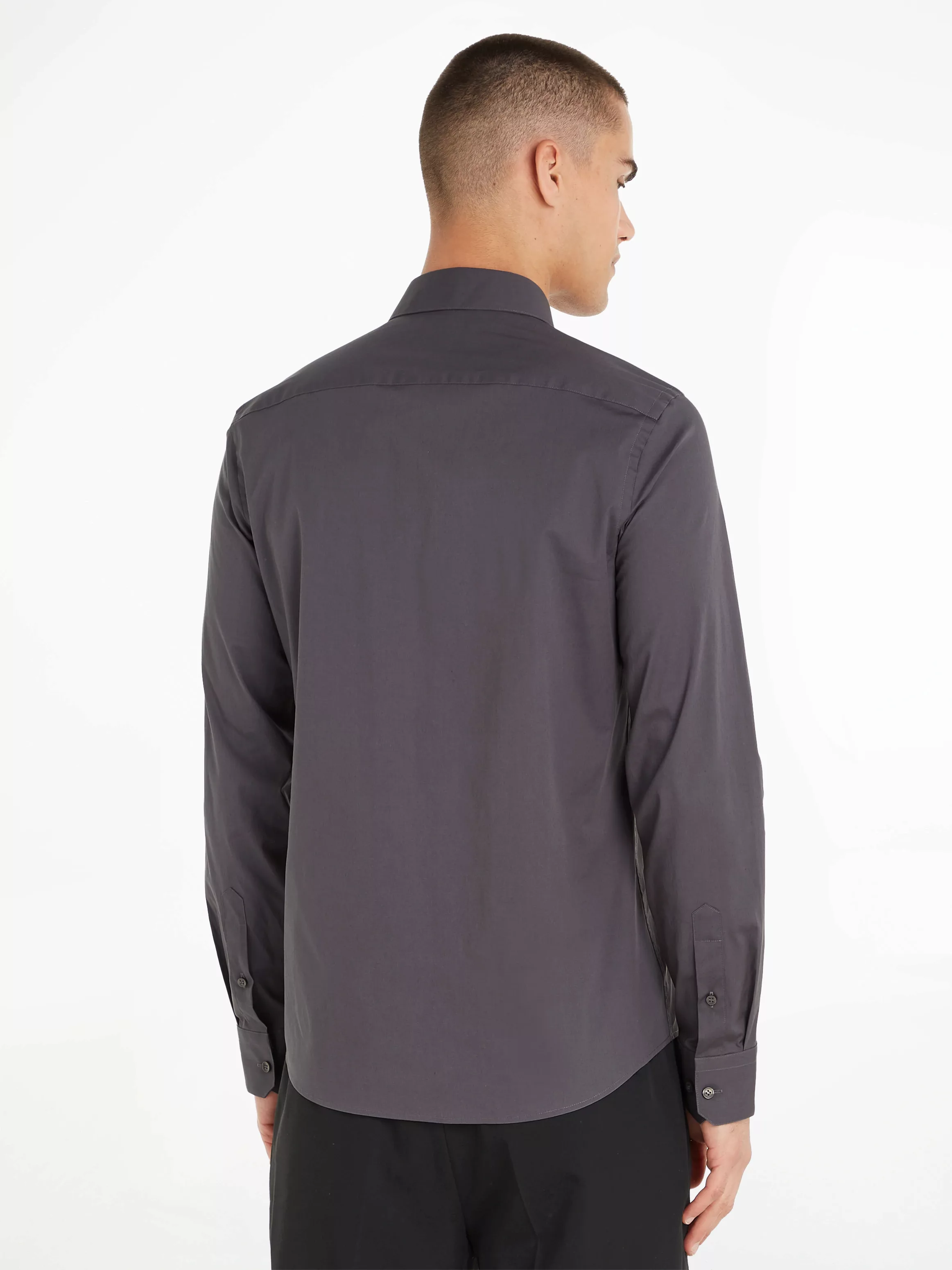 Calvin Klein Langarmhemd SLIM FIT STRETCH POPLIN mit Kentkragen günstig online kaufen
