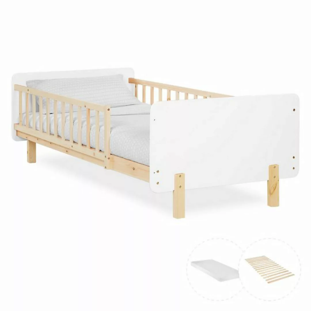 Homestyle4u Holzbett Kinderbett 90x200 cm Einzelbett Gitterbett mit Rausfal günstig online kaufen