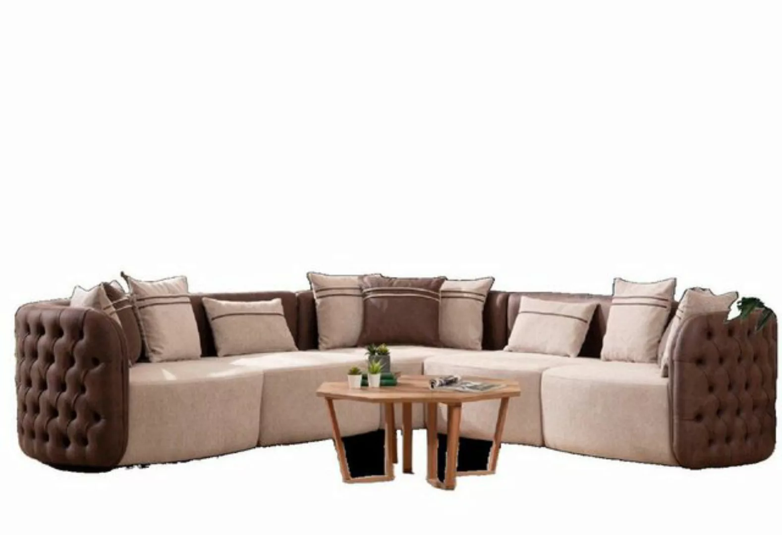 JVmoebel Ecksofa Beige Ecksofa Möbel Wohnlandschaft Luxus Modern L-form Pol günstig online kaufen