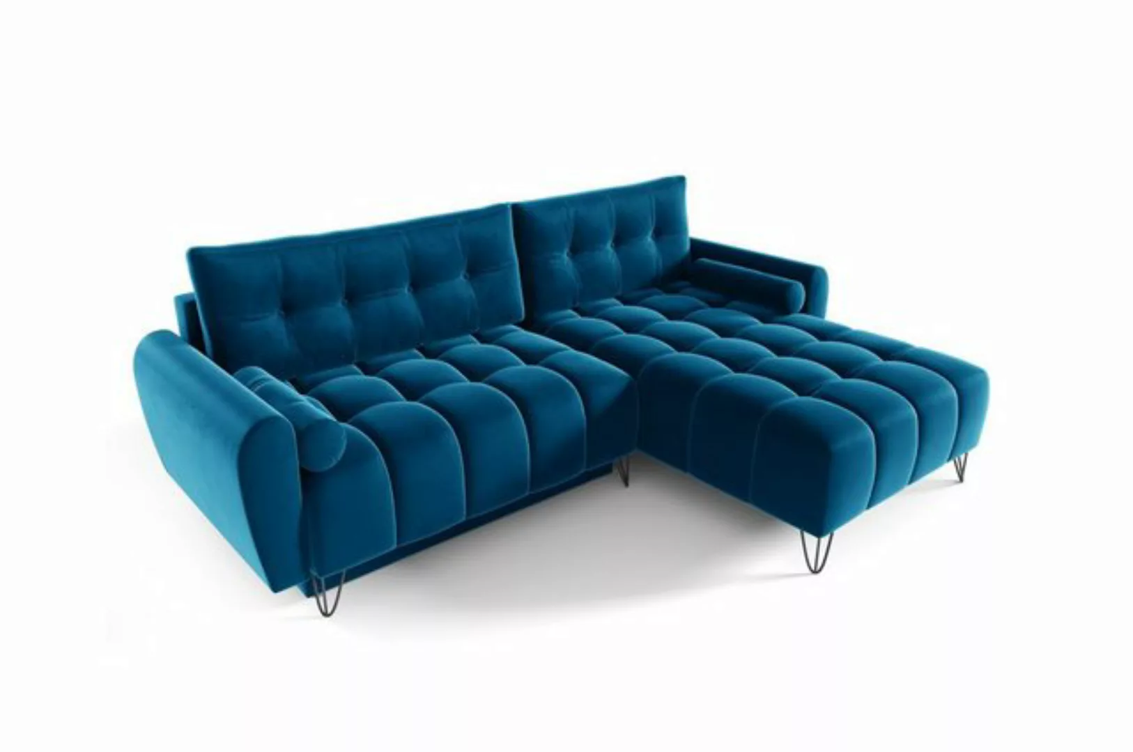 MOEBLO Ecksofa OHIO, Elegante Ecke Couch mit Schlaffunktion Bettzeugablage günstig online kaufen