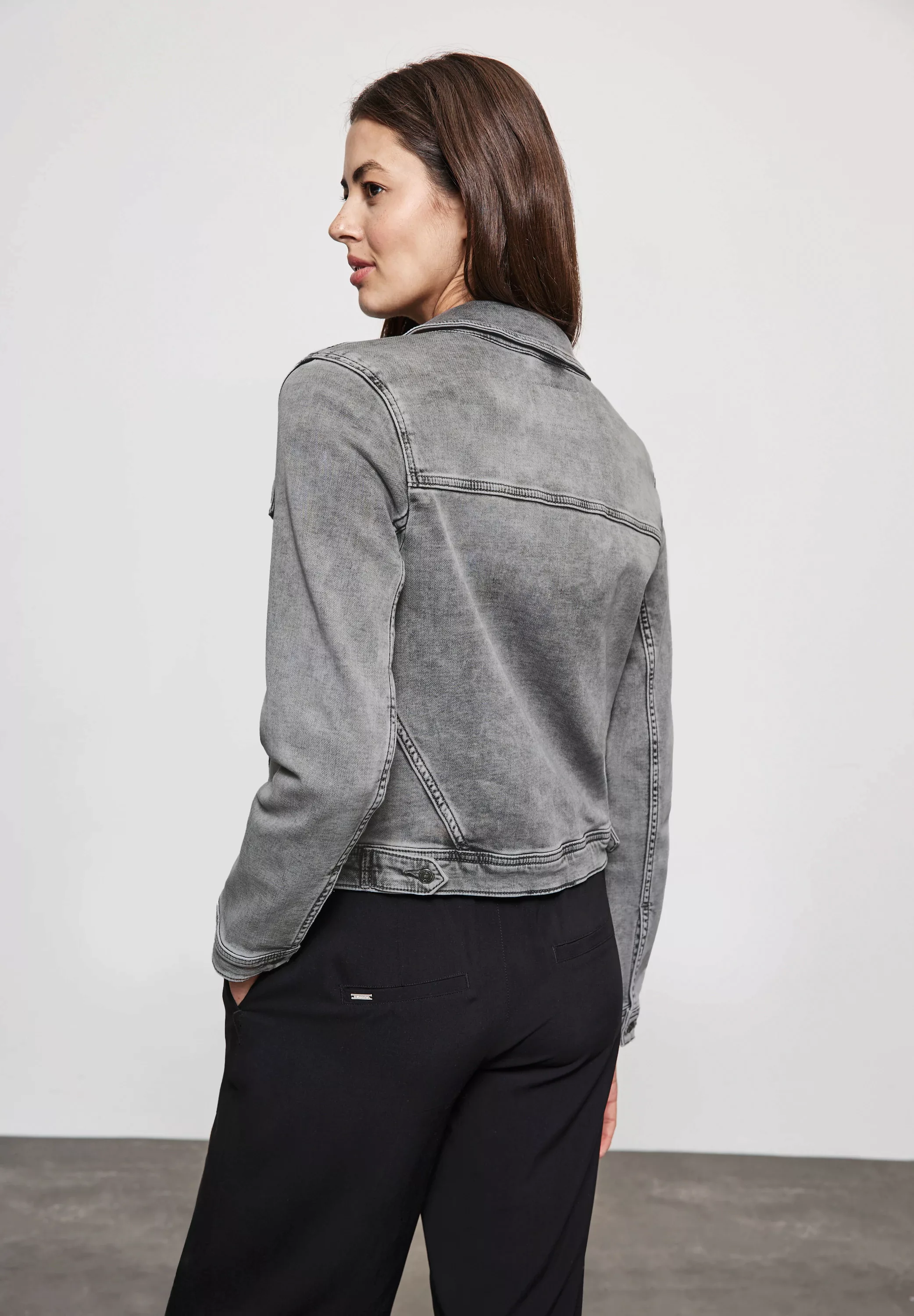 STREET ONE Jeansjacke in grauer Waschung günstig online kaufen