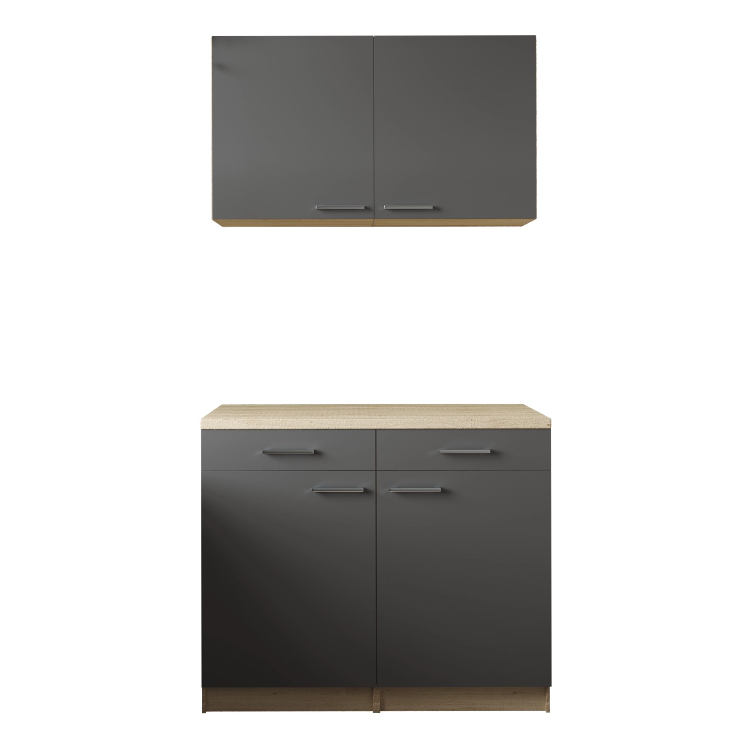 Respekta Küchenmöbel-Set 10 Merle 100 cm Grau günstig online kaufen