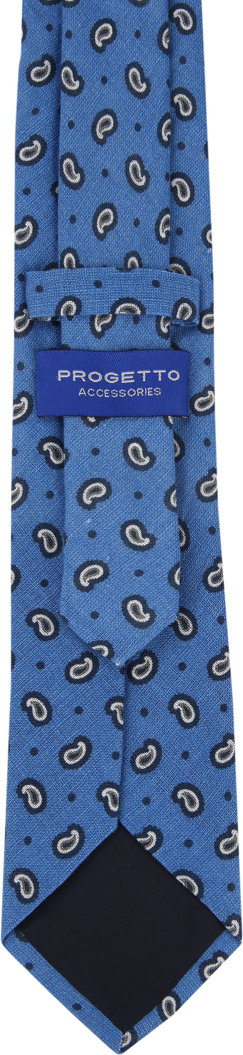 Krawatte Leinen Paisley Blau - günstig online kaufen