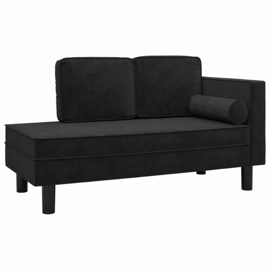 vidaXL Sofa Ottomane Liegesofa Recamiere Sofa Couch 2-Sitzer Schwarz Samt günstig online kaufen