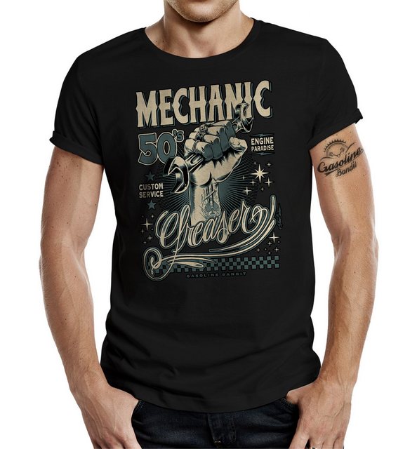 GASOLINE BANDIT® T-Shirt für Rockabilly Biker: Engine Paradise günstig online kaufen