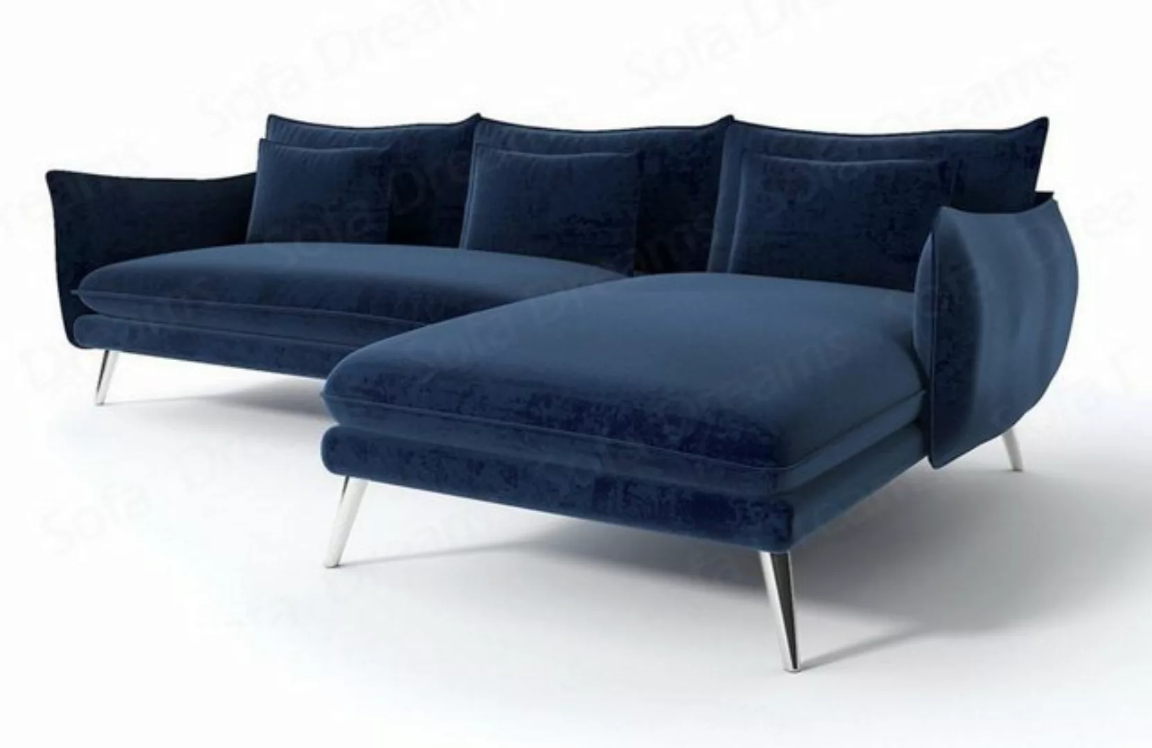 Sofa Dreams Ecksofa Samt Stoff Polster Sofa Fuerteventura L Form kurz Stoff günstig online kaufen