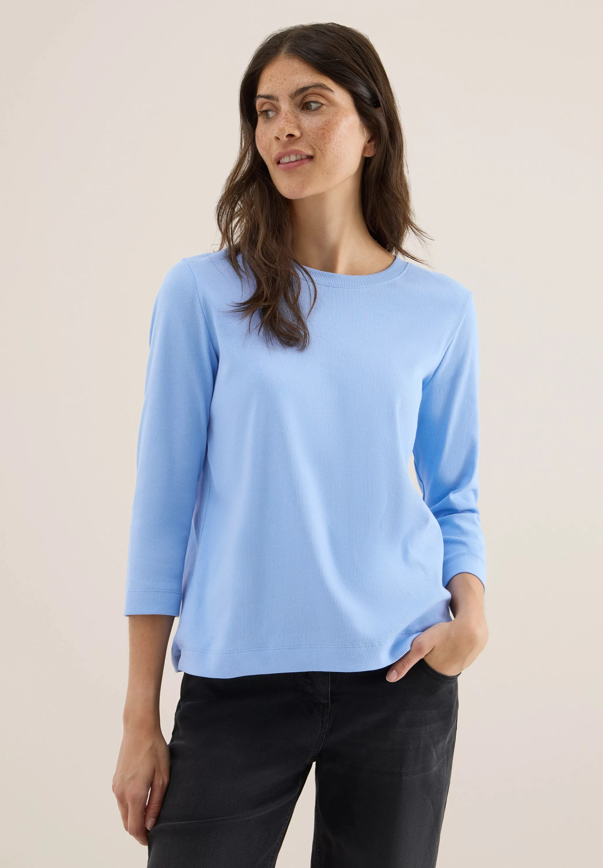Cecil Rundhalsshirt, aus Baumwolle mit Stretchante günstig online kaufen